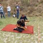 Zawody strzeleckie gimnajzalistów z powiatu górowskiego zawodnicy pozycja klęcząca 1